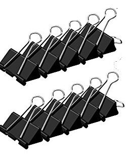 Rainbow Sun- 12 Black Binder Clips 25mm